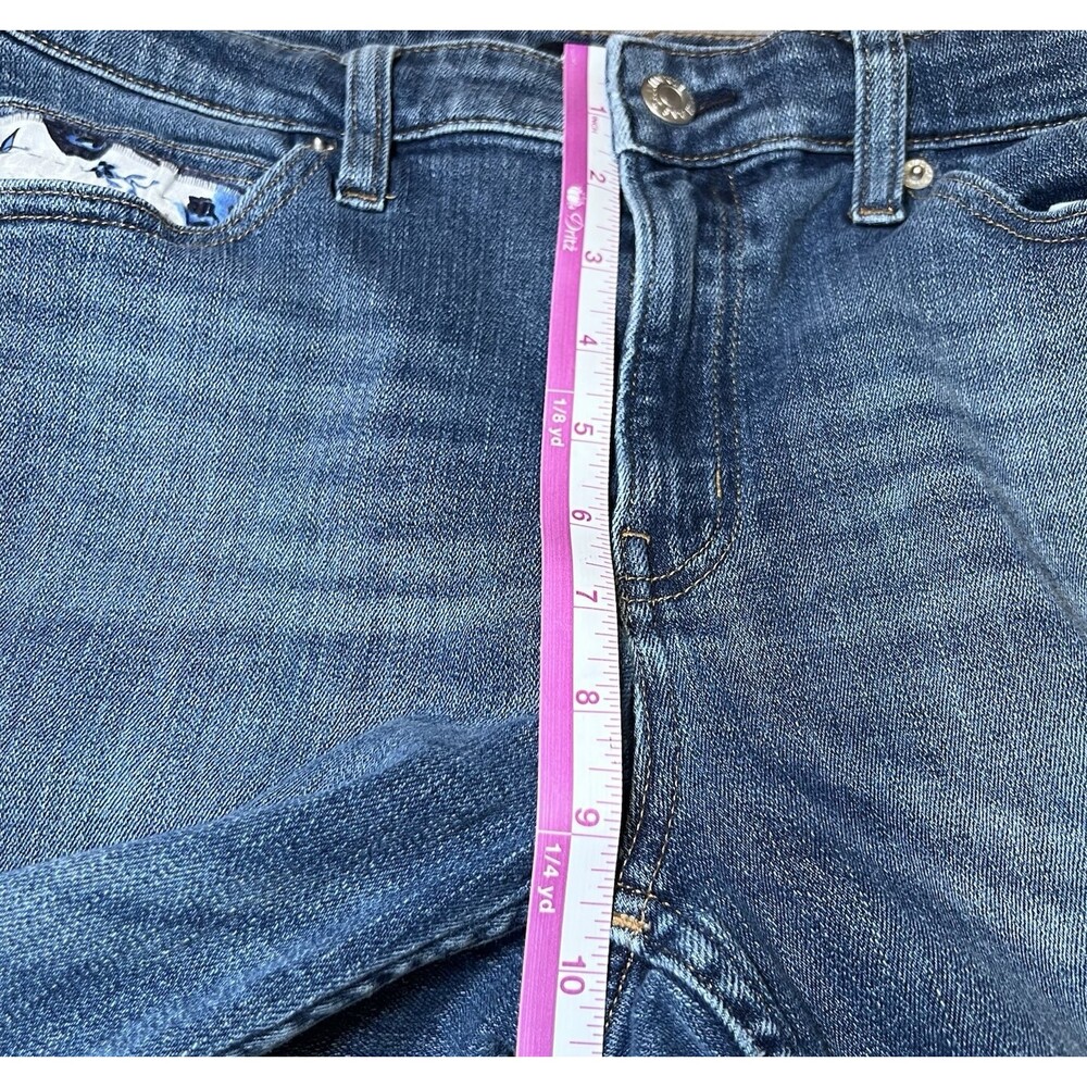 Calvin Klein Jeans Womens Size 12x30 Mid Rise Skinny Distressed Floral Patch - Picture 10 of 16